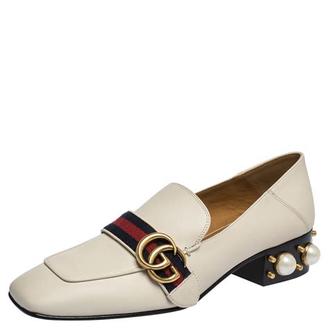 gucci loafers with pearl heel|Gucci loafer lowest price.